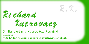 richard kutrovacz business card