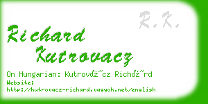 richard kutrovacz business card